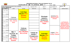 H O R A R I O   DE C L A S E S   2015
