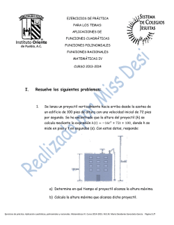 I. Resuelve los siguientes problemas:
