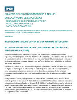GU&Iacute;A 2015 DE LOS CANDIDATOS COP A INCLUIR EN EL