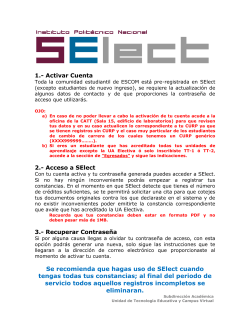 1.- Activar Cuenta 2.- Acceso a SElect 3 - uteycv