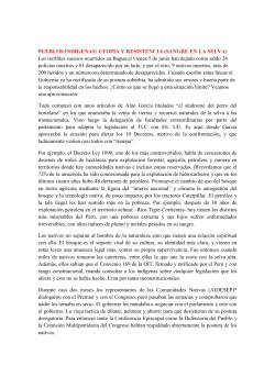 Pueblos Indígenas, utopia y resistencia _Sangre en la Selva_
