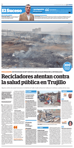 Recicladores atentan contra la salud pública en Trujillo