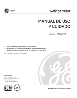 Manual de uso e instalación Especificaciones técnicas y