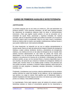 CURSO DE PRIMEROS AUXILIOS E INYECTOTERAPIA