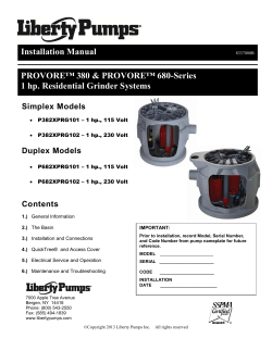 Installation Manual PROVORE&trade; 380 & PROVORE