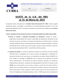 REVALORIZACIÓN DE LA UB - NBU marzo 2015