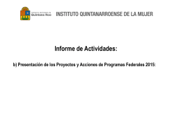 Informe del Proyecto PAIMEF 2015