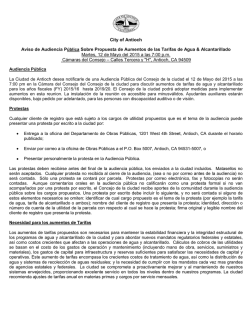 City of Antioch Aviso de Audiencia Pública Sobre Propuesta de