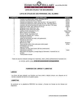 lista de útiles 2° de secundaria lista de útiles de uso personal del