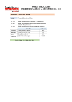 PANELES DE EVALUACIÓN PROCESO RENOVACIÓN