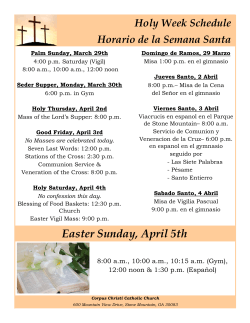 Easter Sunday, April 5th - Corpus Christi Catholic Church