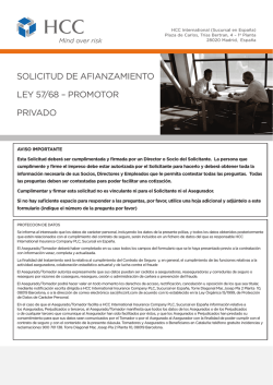 solicitud de afianzamiento ley 57/68 – promotor privado
