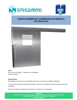 puerta hermetica corrediza automatica de una hoja