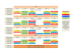 Horarios/ Espacio Sala 3 Diverfit P. Exterior Sala Bike Padel 1 y 5