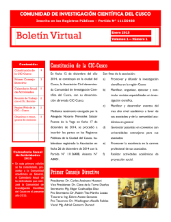 Boletín Digital Informativo Nº 1 - Enero 2015