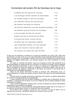 Comentario del soneto XIII de Garcilaso de la Vega