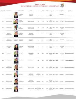 Directorio Secretar&iacute;a de Servicios P&uacute;blicos Municipales