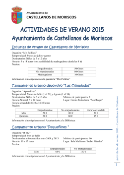 Actividades de verano 2015 - Ayuntamiento de Castellanos de