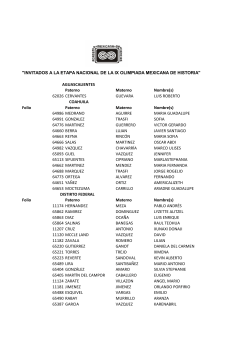 invitados a la etapa nacional de la ix olimpiada mexicana de historia