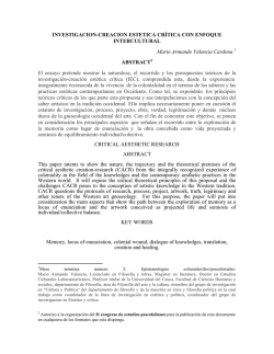 INVESTIGACION-CREACION ESTETICA CR&Iacute;TICA CON