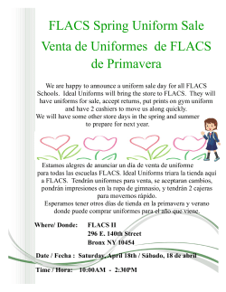 FLACS Spring Uniform Sale Venta de Uniformes de FLACS de