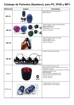 Catalogo de Parlantes (Speakers), para PC, IPOD y MP3