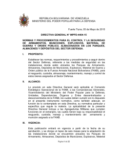 REPUBLICA DE VENEZUELA - Ministerio de la Defensa