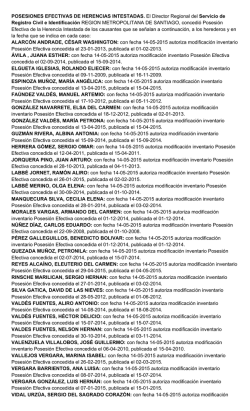 POSESIONES EFECTIVAS DE HERENCIAS INTESTADAS. El