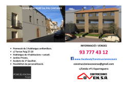 INFORMACI&oacute; I VENDES www.facebook/Construccionescoven