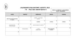 Calendario de Evaluaciones MAYO 2015 I°A Prof. Jefe: Gabriel