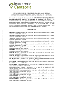 IGUALATORIO M&Eacute;DICO-QUIR&Uacute;RGICO COLEGIAL, S.A. DE