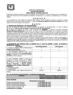 convocatoria de preinscripci&oacute;n 2015