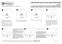 Submersible Sump Pump Quick Start Guide