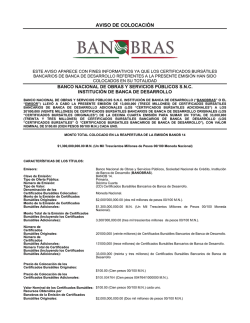 Aviso de Colocación Reapertura BANOB 14