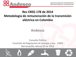 Propuesta Res CREG 178 de 2014 - Comisión de Regulación de