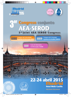 Programa preliminar  - Asociación Española de Artroscopia