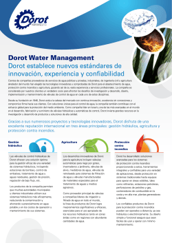 Dorot Water Management Dorot establece nuevos estándares de