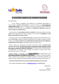 iv edici&oacute;n campus de verano biling&uuml;e