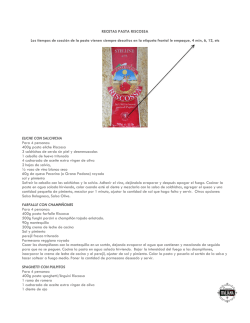 RECETAS PASTA RISCOSSA Los tiempos de cocci&oacute;n de la pasta