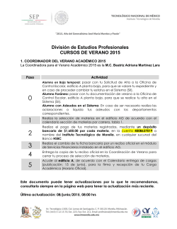 División de Estudios Profesionales CURSOS DE VERANO 2015