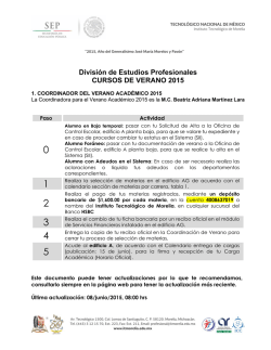 Divisi&oacute;n de Estudios Profesionales CURSOS DE VERANO 2015