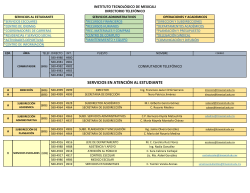 Directorio Telef&oacute;nico - Instituto Tecnol&oacute;gico de Mexicali