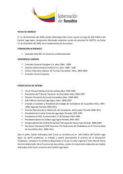Jefe Pol&iacute;tico - Gobernaci&oacute;n de Sucumb&iacute;os