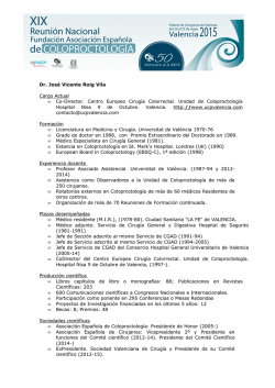 Dr. Jos&eacute; Vicente Roig Vila Cargo Actual &bull; Co