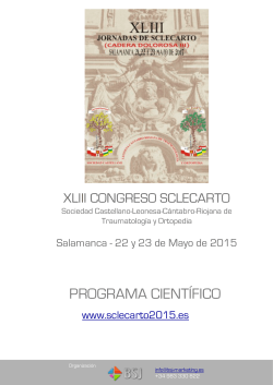 Programa Científico - Congreso SCLECARTO 2015