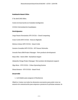 Seminario Smart Cities 17 de abril 2015 10hrs. Centro de
