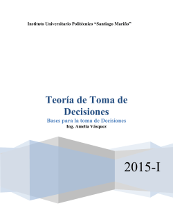 Teoría de Toma de Decisiones 2015-1