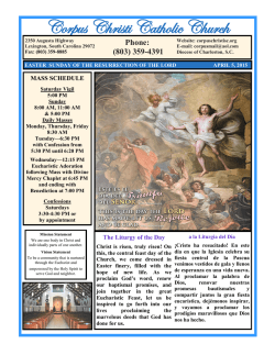 Easter Sunday April 5, 2015 - Corpus Christi Catholic Church