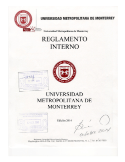 Reglamento UMM - Universidad Metropolitana de Monterrey