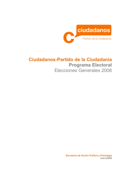 Programa electoral de Ciudadanos para las elecciones generales